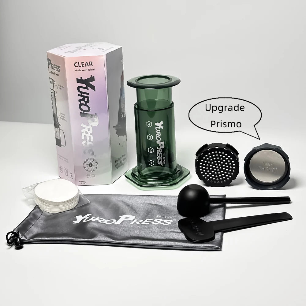 Tritan Portable Espresso Coffee Machine for Car Home Camping Powder Travel Coffee Maker French Press Hand Press, Hiking Camping