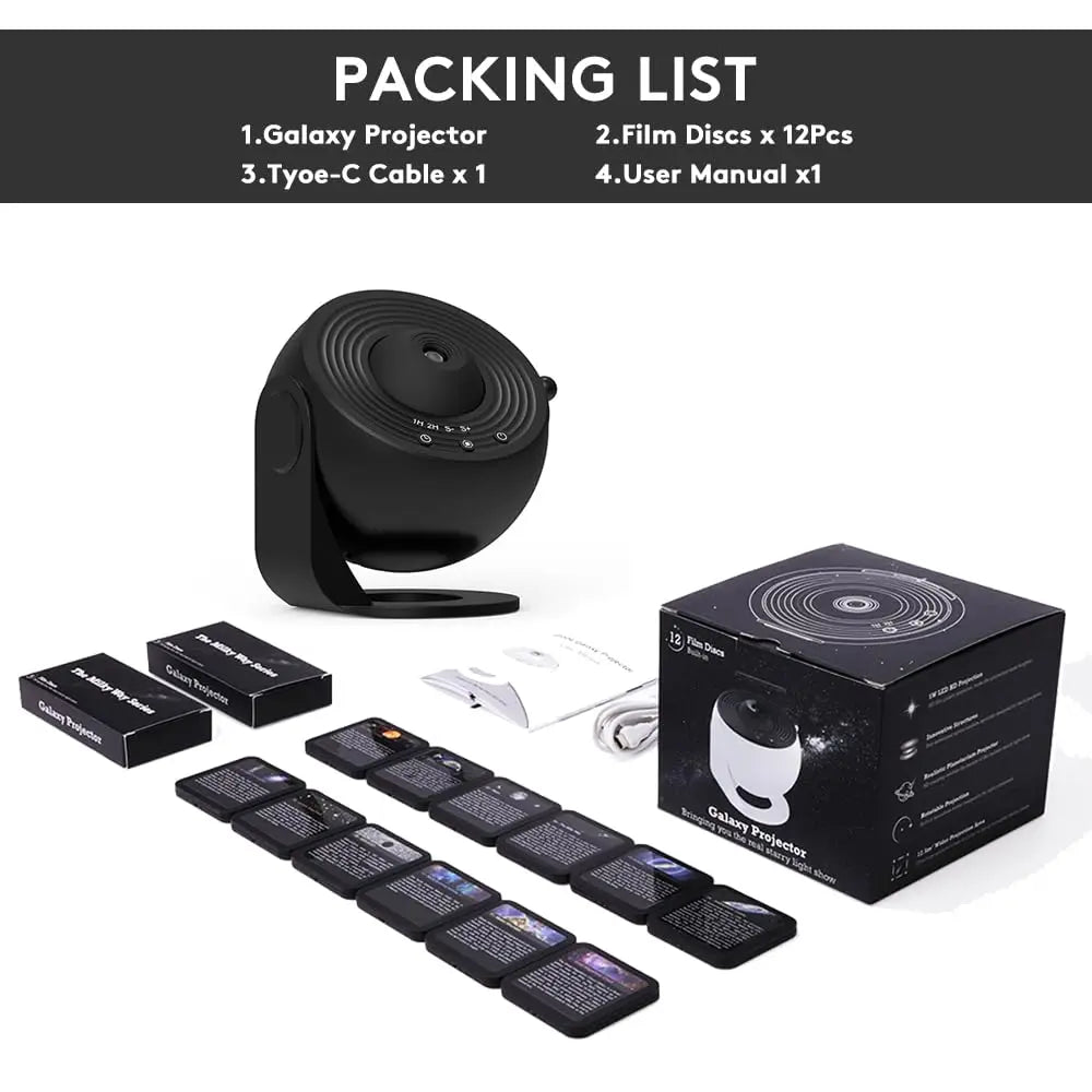 Planetarium Projector Galaxy Projector Star Projector 13 Sheets of Film Meet Fantasy of Starry Sky Extreme Romantic for Bedroom