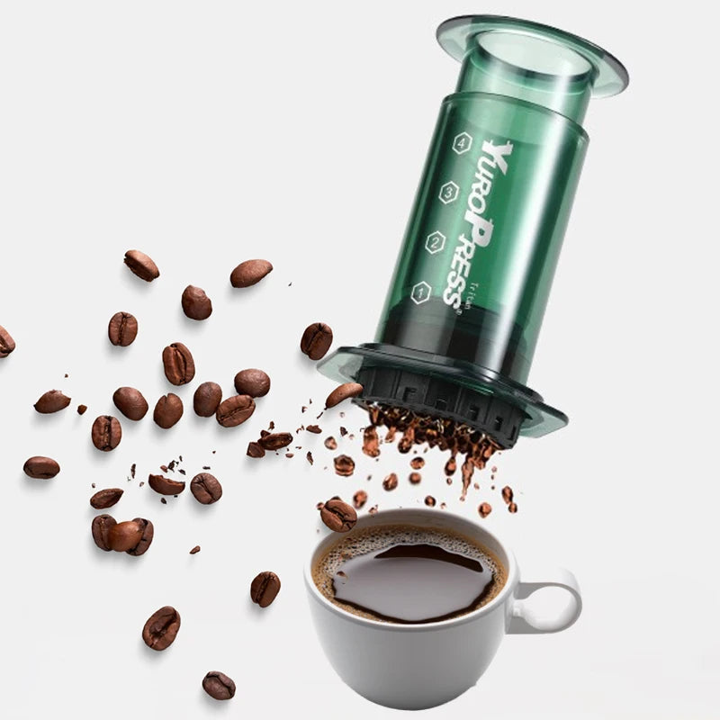 Tritan Portable Espresso Coffee Machine for Car Home Camping Powder Travel Coffee Maker French Press Hand Press, Hiking Camping