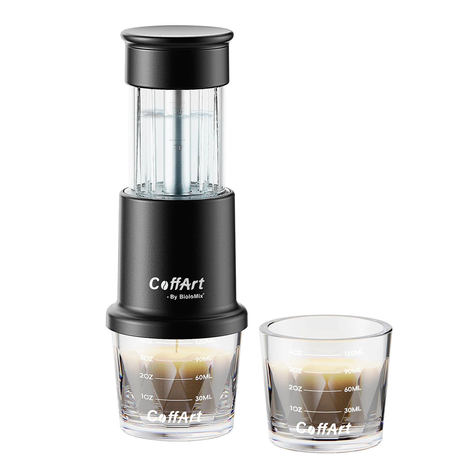 2 in 1 Manual Espresso Coffee Machine Hot/Cold Portable Coffee Maker for NS Capsules & Ground Hand Press,Hiking Camping