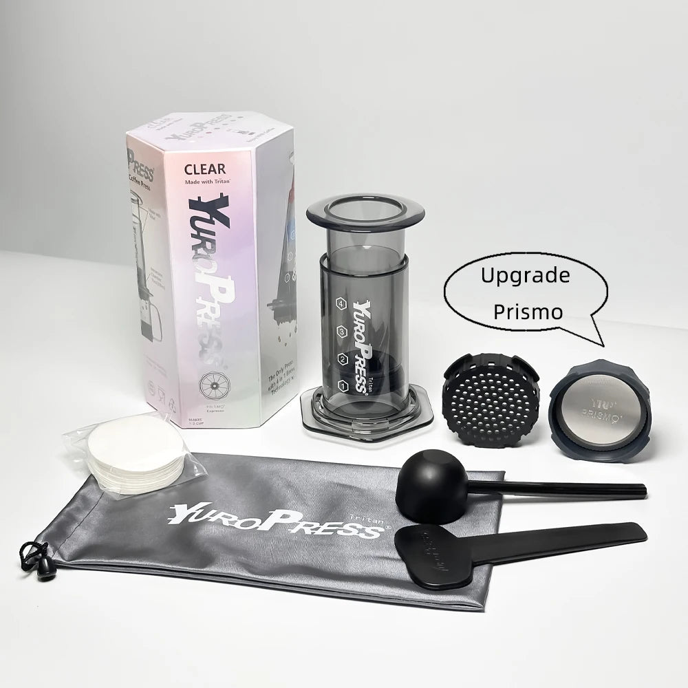 Tritan Portable Espresso Coffee Machine for Car Home Camping Powder Travel Coffee Maker French Press Hand Press, Hiking Camping