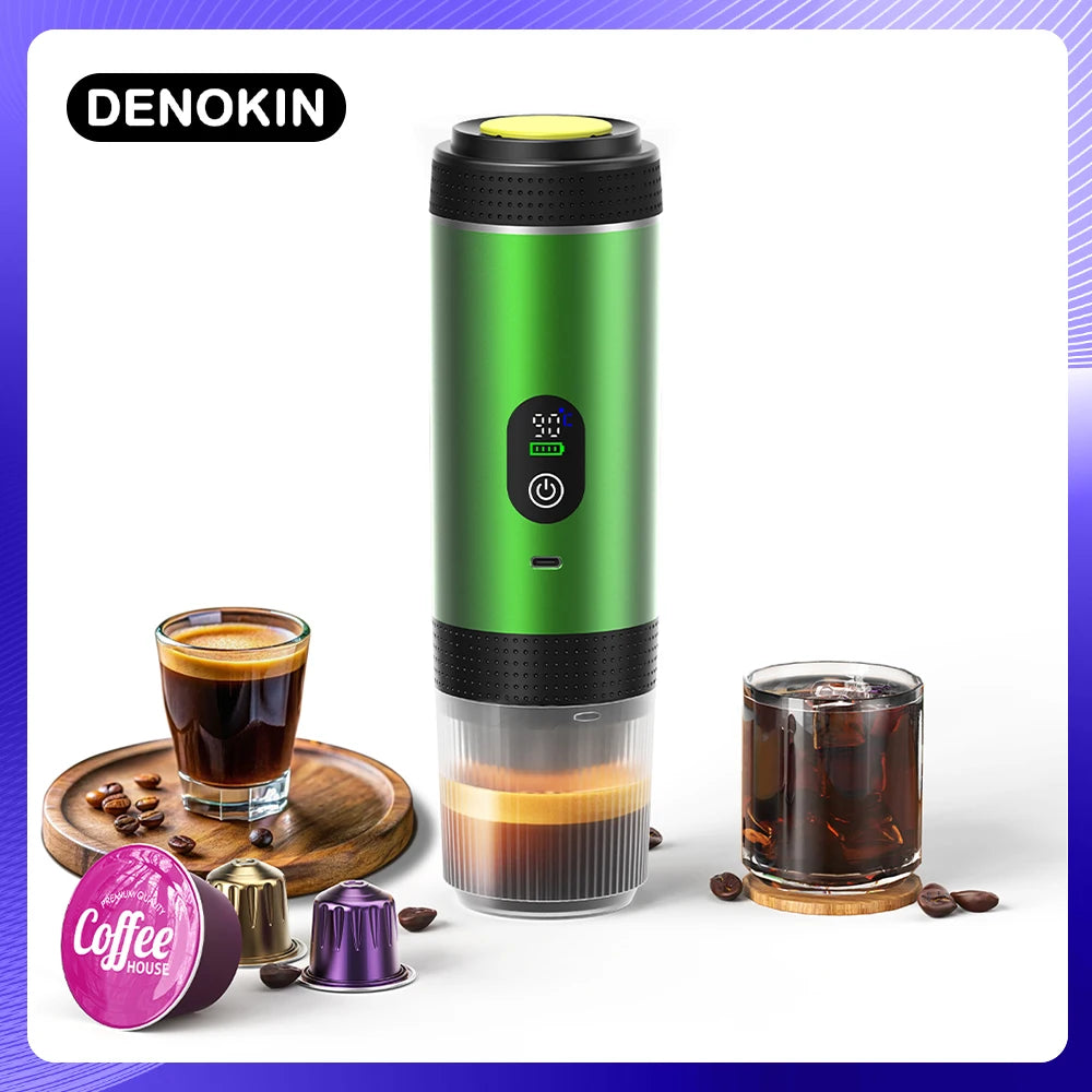 3-In-1 Capsule Coffee Maker with Digital Display Portable Espresso Coffee Machine for Car & Home Camping Coffee Maker