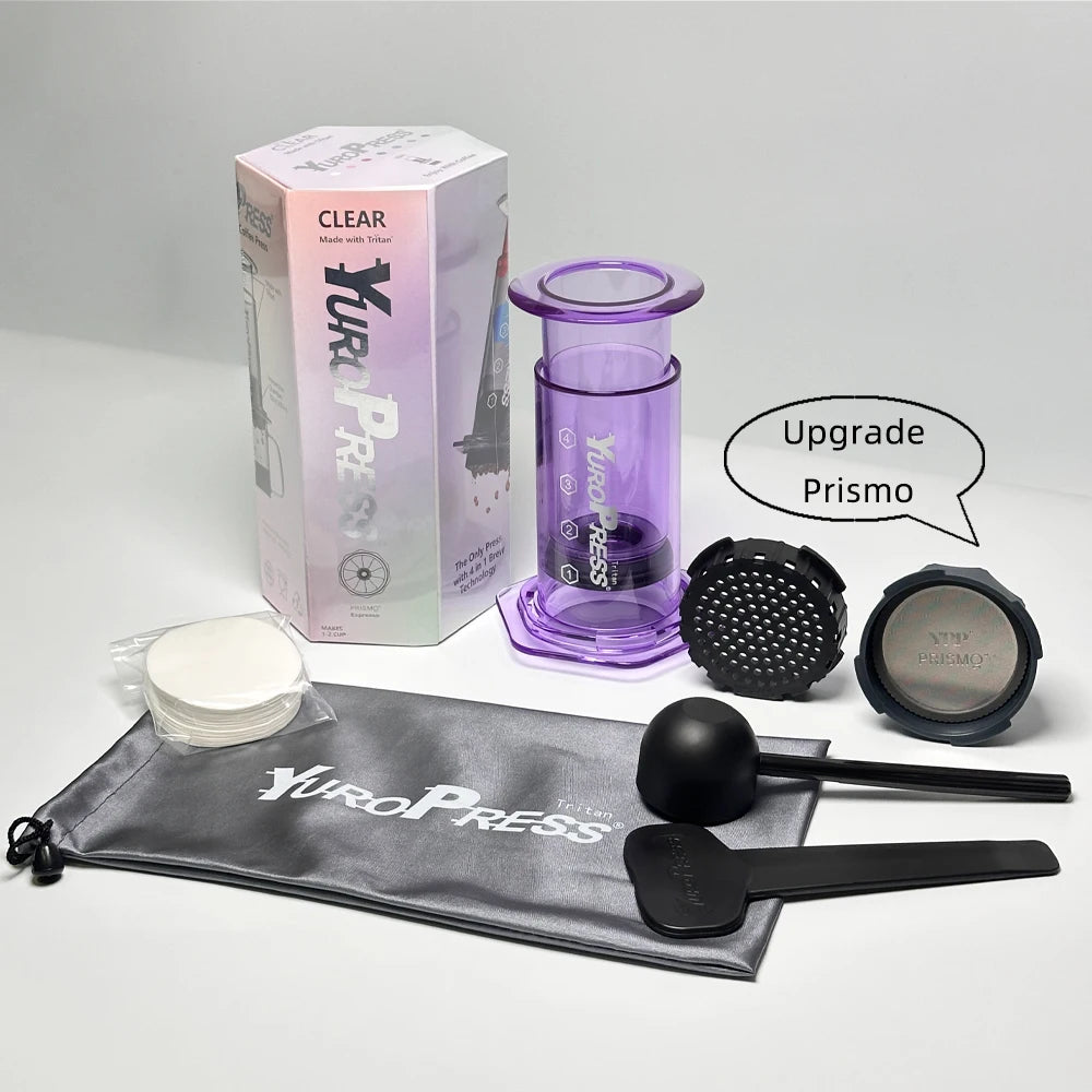 Tritan Portable Espresso Coffee Machine for Car Home Camping Powder Travel Coffee Maker French Press Hand Press, Hiking Camping