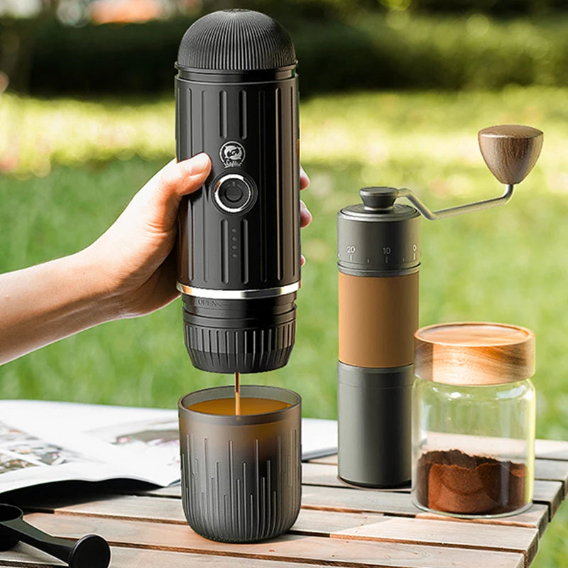 Icafilas Wireless Electric Portable Espresso Coffee Machine for Car & Home Camping Coffee Maker Fit Nespresso Capsule Powder