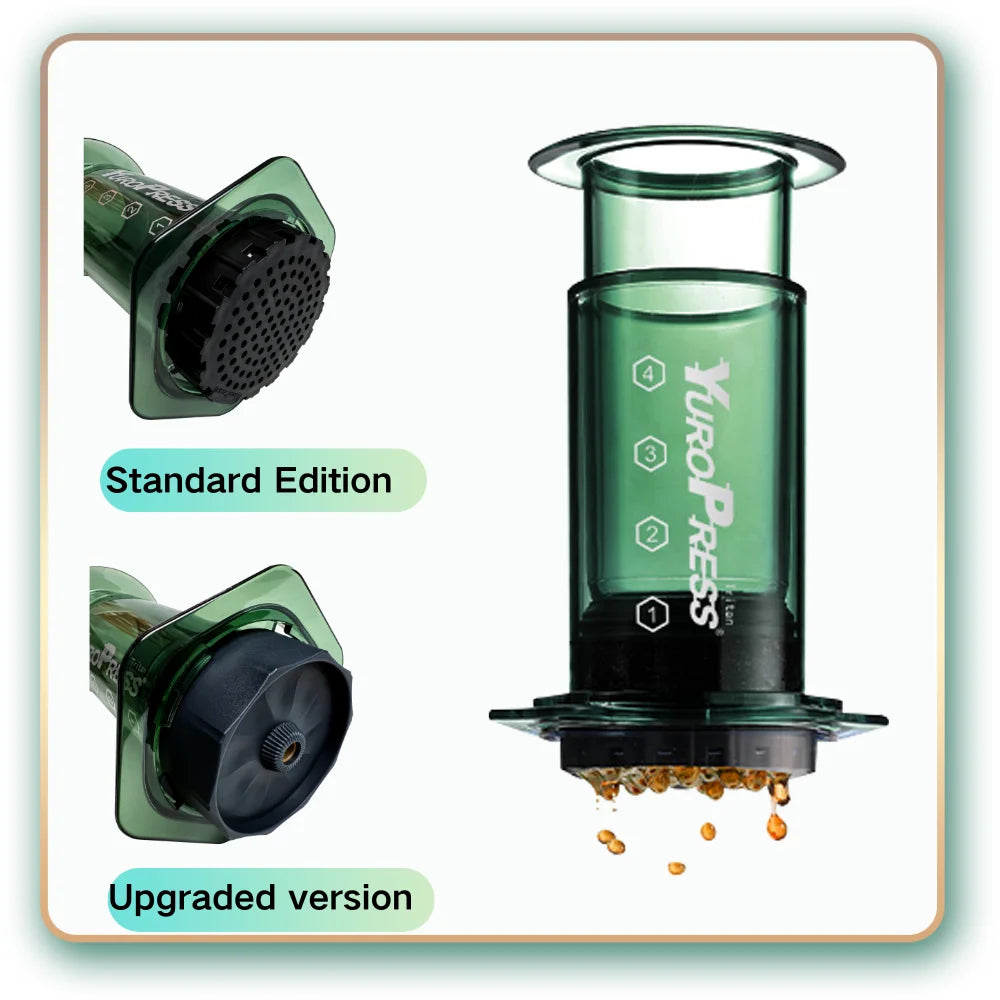 Tritan Portable Espresso Coffee Machine for Car Home Camping Powder Travel Coffee Maker French Press Hand Press, Hiking Camping