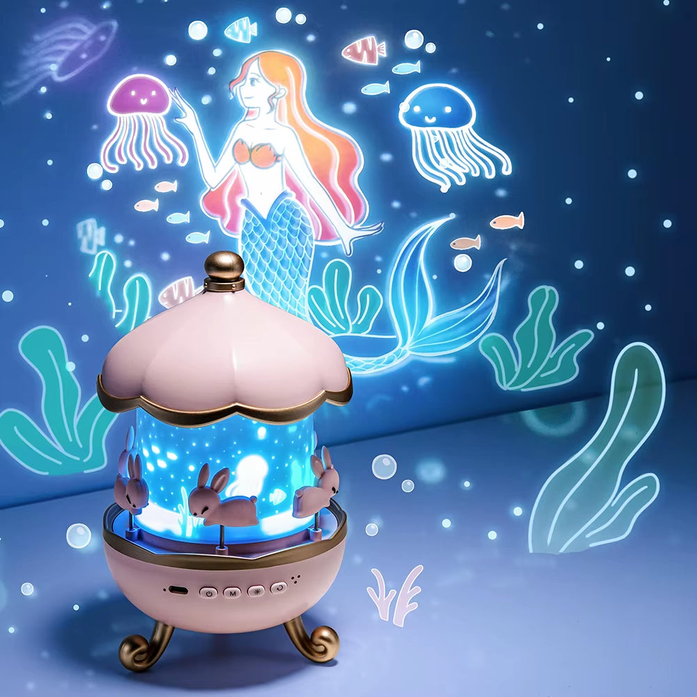 Carousel Projector 21 in 1 Starry Sky Projector Night Light USB Atmosphere Nightlight for Bedroom Decor Kids Birthday Xmas Gifts