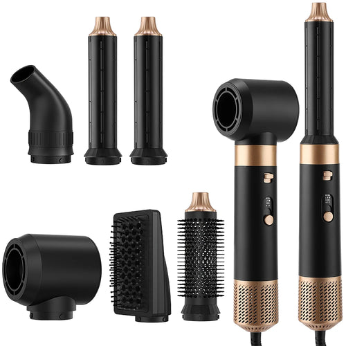 6 in 1 Hot Air Brush Low Noise Damage Free Styling Wet Dry Use One Step Hair Dryer and Volumizer Hair Styling Tool Home Salon
