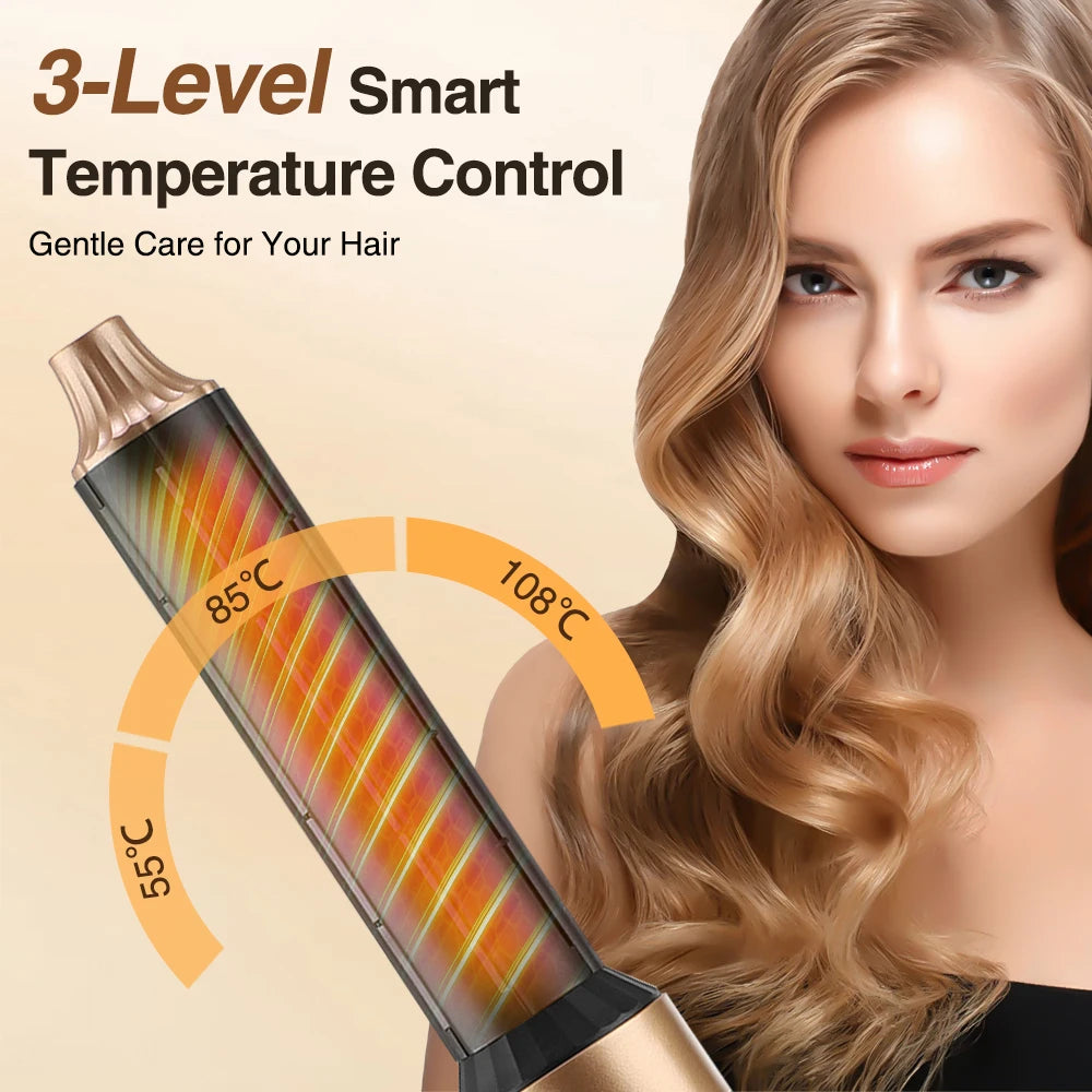 6 in 1 Hot Air Brush Low Noise Damage Free Styling Wet Dry Use One Step Hair Dryer and Volumizer Hair Styling Tool Home Salon