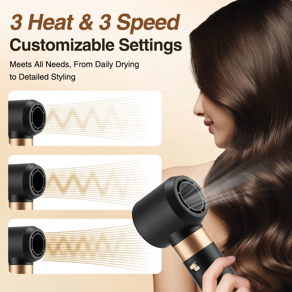 6 in 1 Hot Air Brush Low Noise Damage Free Styling Wet Dry Use One Step Hair Dryer and Volumizer Hair Styling Tool Home Salon