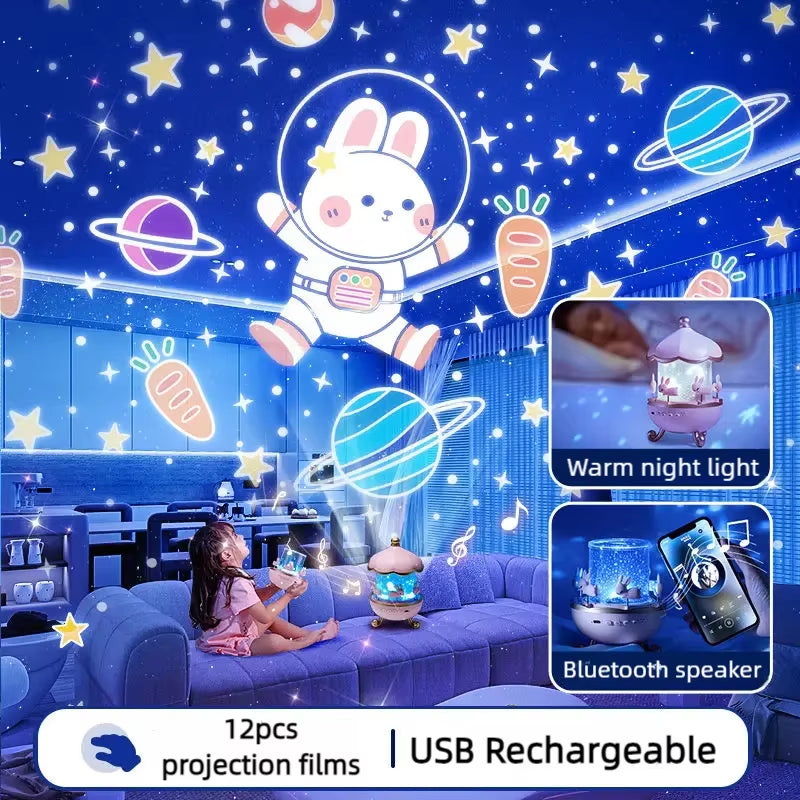 Carousel Projector 21 in 1 Starry Sky Projector Night Light USB Atmosphere Nightlight for Bedroom Decor Kids Birthday Xmas Gifts