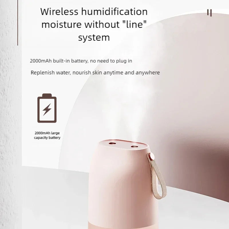 Air Humidifier Portable Double Mist 300Ml Cold Mist Diffuser 2000Mah Humidifier Car Air Purifier USB Mini Air Freshener Gift New