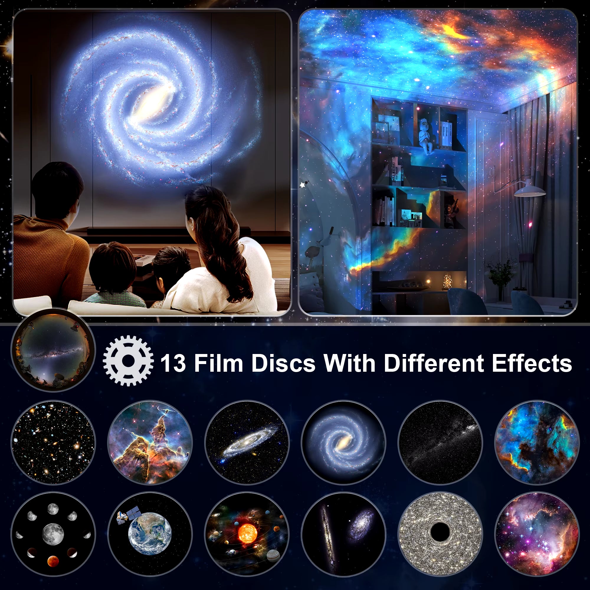 13 in 1 Star Projector, Planetarium Galaxy Projector for Bedroom, Aurora Projector, Night Light Projector for Kids Adults