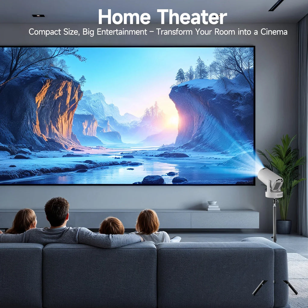 HY300 Pro + Projector 8K 720P with 5W Speaker Android 14 8000 Lumens Wifi 6 BT5.4 Outdoor Video Home Theater Projector