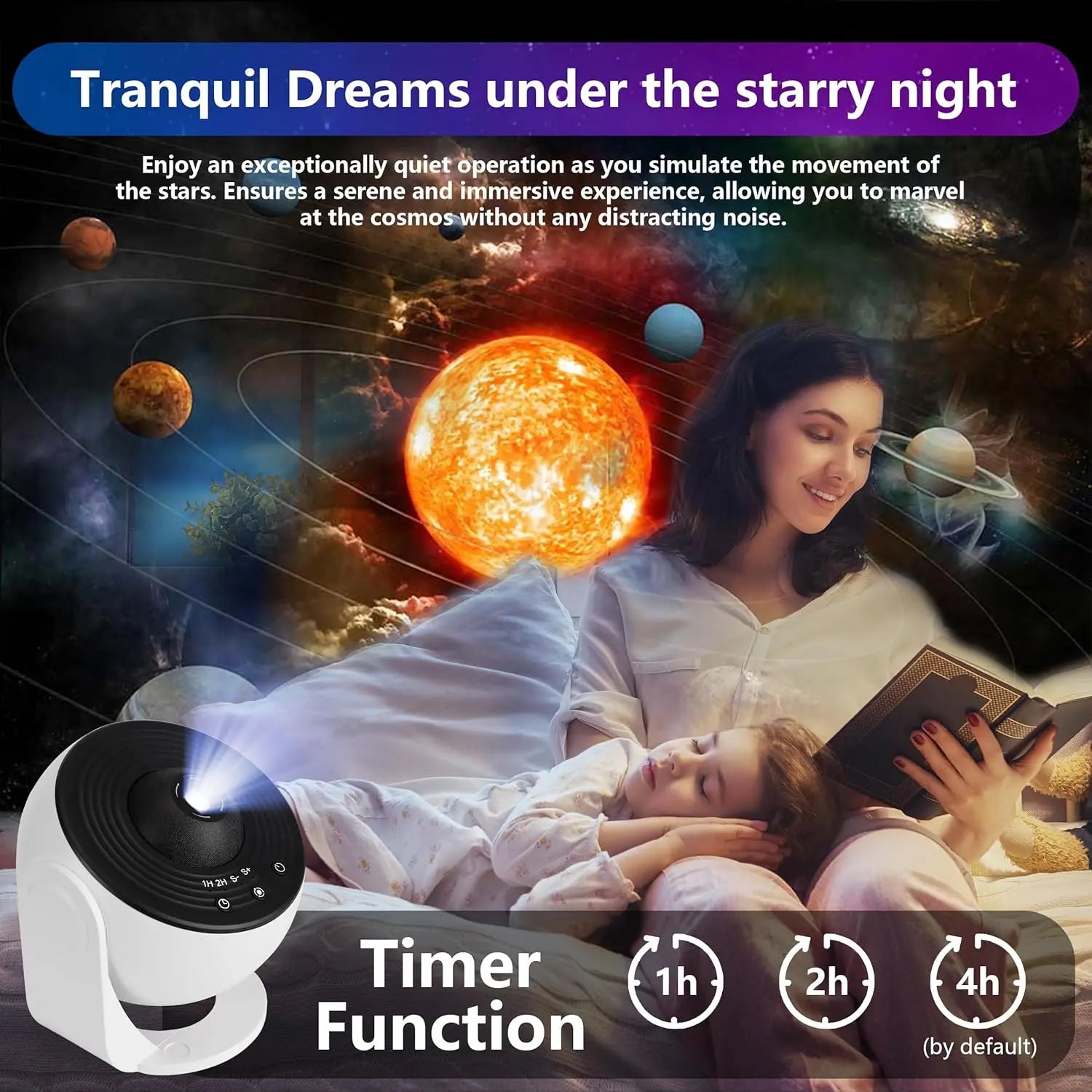 Bedroom Galaxy Projector Night Light HD Image Star Projector 13 Film Discs Kids Planetarium Projector 360° Rotation Galaxy Light