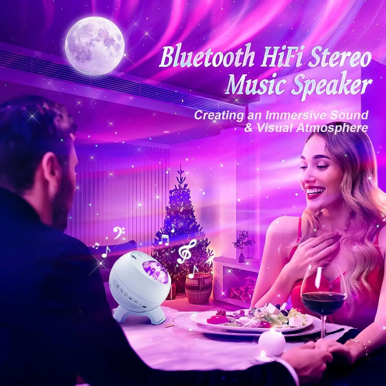 Galaxy Projector Northern Lights Starry Sky Projector Night Light Aurora Star Moon Lamp Gaming Room Bedroom Decoration Kids Gift