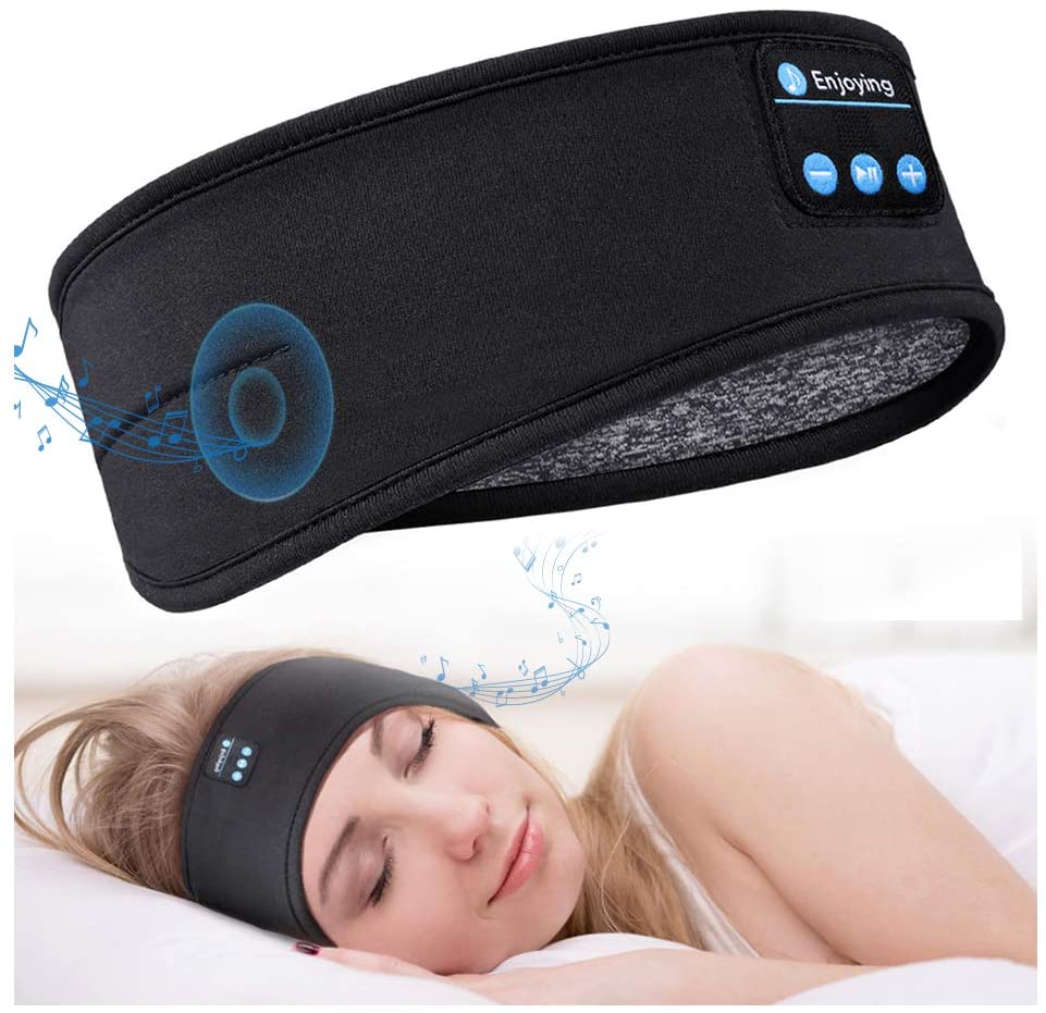 Gray Bluetooth sleep mask with the removable electronics module
