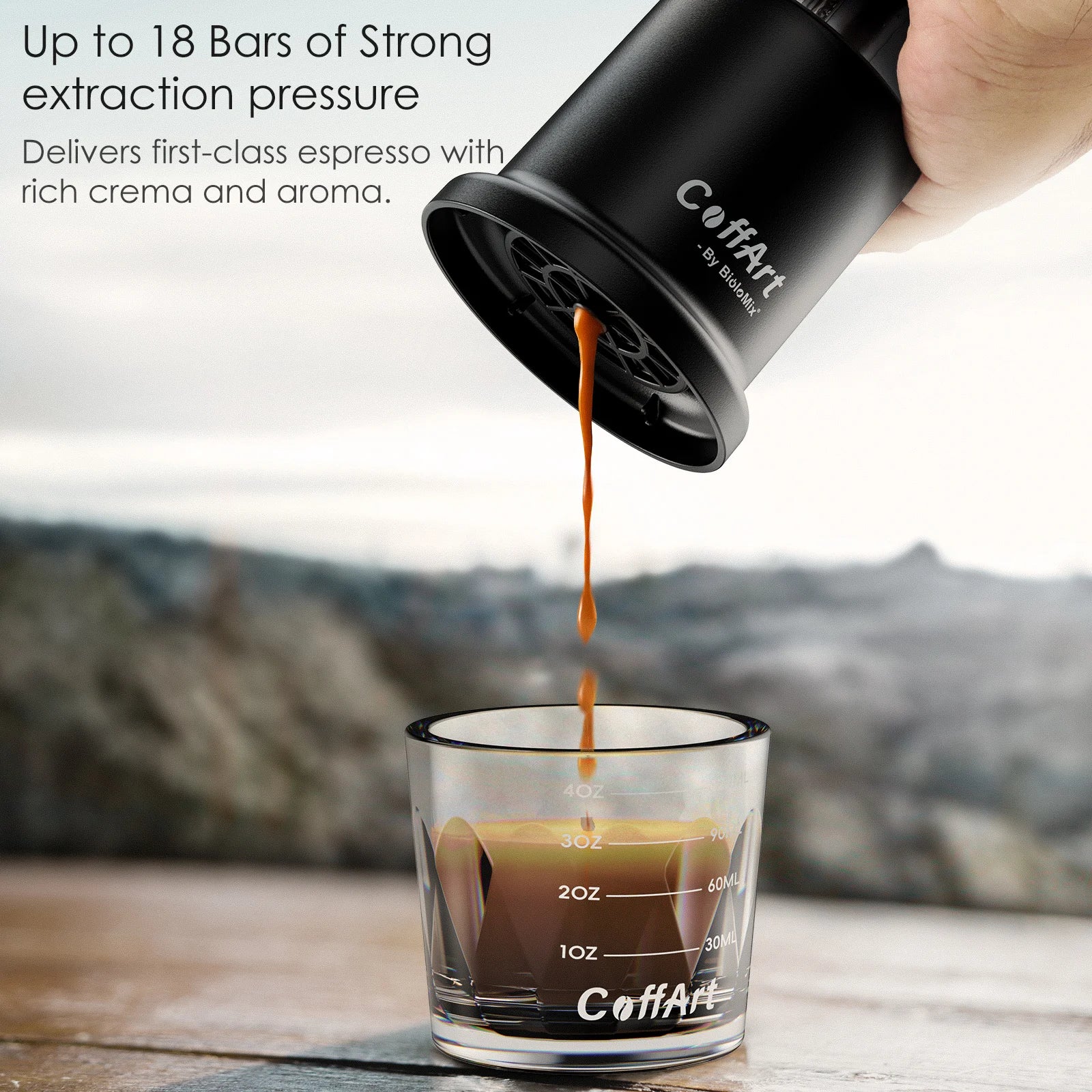 2 in 1 Manual Espresso Coffee Machine Hot/Cold Portable Coffee Maker for NS Capsules & Ground Hand Press,Hiking Camping