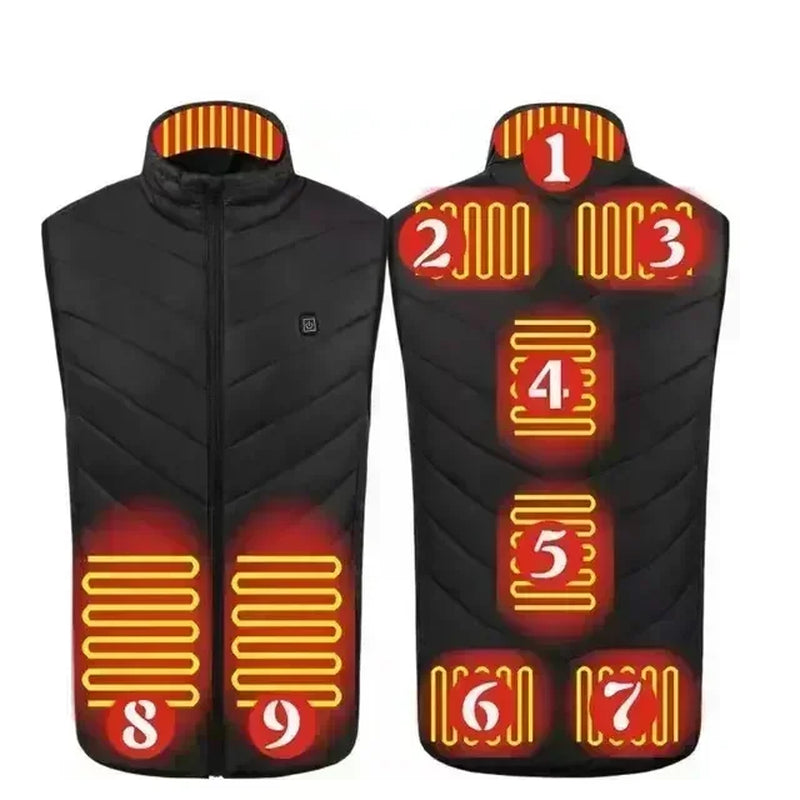 21Areas Heating Vest Men Winter USB Smart Temperature Control Jacket Self-Heating Clothes Women Snow Lightweight Sleeveless Coat