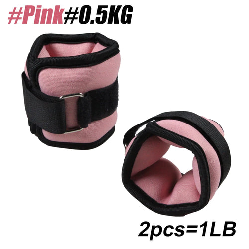 1Pair Adjustable Ankle & Wrist Weights (0.5Kg/1Kg) - Neoprene Leg Arm Straps for Running, Yoga - Strength Training for Women Men