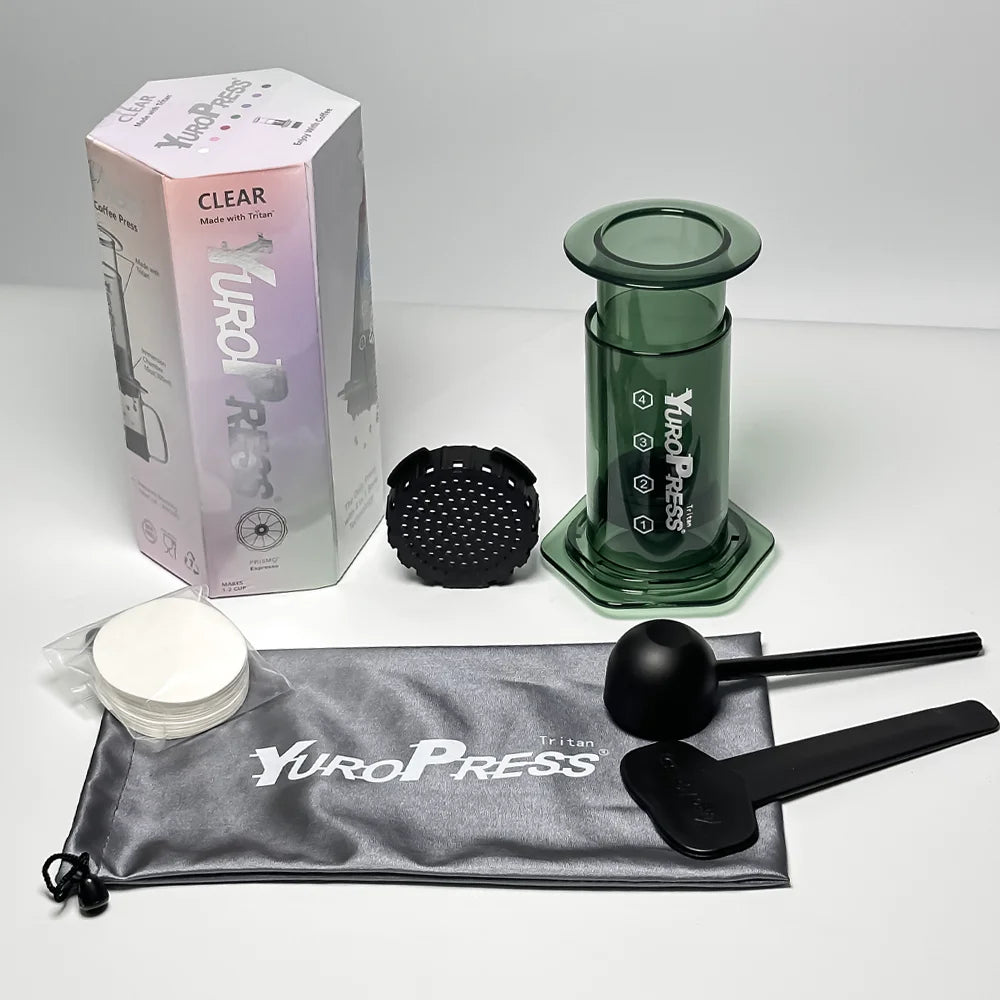 Tritan Portable Espresso Coffee Machine for Car Home Camping Powder Travel Coffee Maker French Press Hand Press, Hiking Camping